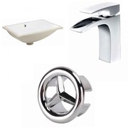 AMERICAN IMAGINATIONS 20.75" W Rectangle Undermount Sink Set In White, Chrome Hardware AI-26651